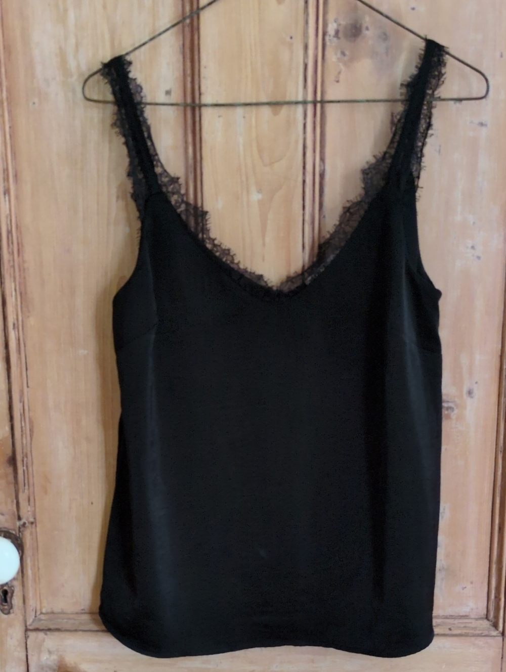 Black Lace Trim Cami Top